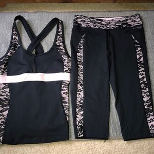 bebe Black Lace Workout Set
